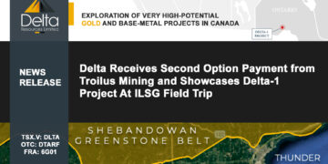 Delta Receives Second Option Payment from Troilus Mining and Showcases Delta-1 Project At ILSG Field Trip