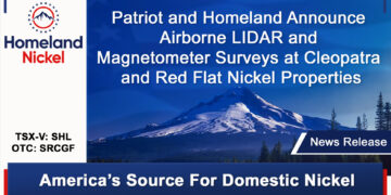 Patriot and Homeland Announce Airborne LIDAR and Magnetometer Surveys at Cleopatra and Red Flat Nickel Properties