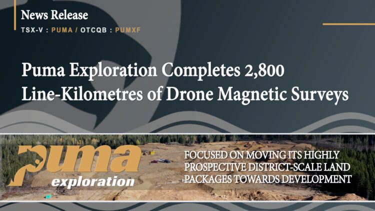 Puma Exploration Completes 2,800 Line-Kilometres of Drone Magnetic Surveys