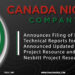 Canada Nickel Announces Filing of NI 43-101 Technical Reports for Previously Announced Updated Deloro Project Resource and Initial Nesbitt Project Resource