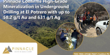 Pinnacle Confirms High-Grade Mineralization in Underground Drilling at El Potrero with up to 58.2 g/t Au and 631 g/t Ag