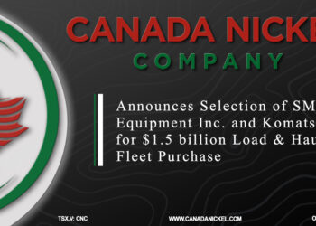 Canada Nickel Announces Selection of SMS Equipment Inc. and Komatsu for $1.5 billion Load & Haul Fleet Purchase